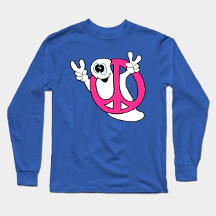 Peace ghost inside a magenta peace sign! Long Sleeve T-Shirt